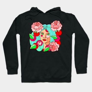 Playful Pink Roses Hoodie